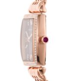 Emporio Armani Two Hand Diamonds Burgundy Dial Rose Gold Steel Strap Watch For Women - AR11488
